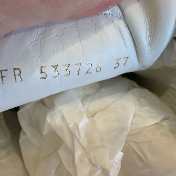 Saint Laurent White Leather Low-Top Sneakers with Gold Logo